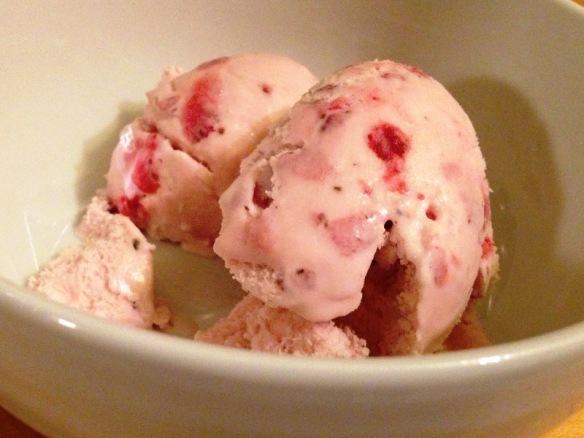 Strawberry Rosemary Ice Cream